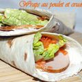 Wraps au poulet et crudités