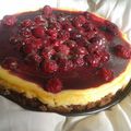 Cheesecake vanille /citron au fruits rouge arrosé de son coulis 