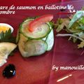 Tartare de saumon en baLlotine de concombre