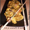 Wok de ratatouille & poulet, moutarde basamique & figues, au curry