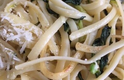 Gourmandises du dimanche- linguine courgettes citron menthe 