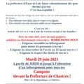 Mardi 29 juin à partir de 16h30 pour le droit au logement pour tous et toutes Campons devant la Préfecture de Chartres !