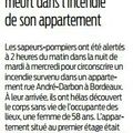 Incendie d'appartement