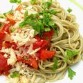 Spaghettis de "quinoa ail et persil" sauce tomate, parmesan