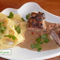 Escalope de veau grillée farcie aux asperges,sauce roquefort.