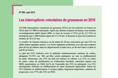 Les interruptions volontaires de grossesse en 2010 - Etudes et Résultats n°804 - Drees