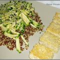Tofu au sésame et sa salade de quinoa, courgette et graines germées