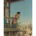 Théodore Jacques Ralli (Greek, 1852-1909) On the Balcony, Cairo, 1880