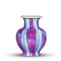 A rare flambé-glazed lobed vase, Impressed Jiaqing seal mark and of the period (1796-1820)
