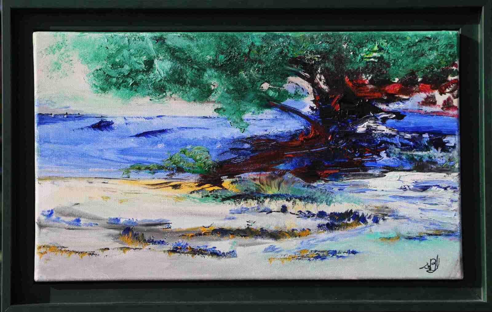 Le vieil arbre- huile 2011 - cadre- 46X27cm- (n°20 ND),