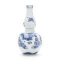 A blue and white double-gourd vase, Circa 1640-1650