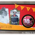 Invitations anniversaire 18 ans thème pompier