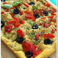 Foccacia aux poivrons rouges et olives noires