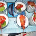 Verrines kiwi crevettes