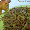 Salade tiède de lentilles au citron confit