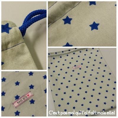 Une sac à coulisses Un tablier Un bavoir