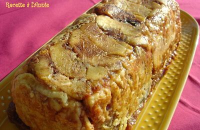 Brioche perdue en terrine à la rhubarbe et aux pommes