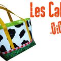 Les Cabas "GIGA" en toile cirée, cerise, fleur, vache, pois, rayures, pscyhé....