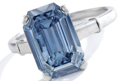A Rare Fancy Intense Blue Diamond Ring