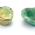 A pair of green-glazed 'ear cups', Western Han dynasty (206 BC-AD 9)