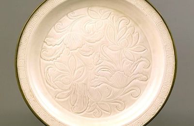 White porcelain dish with lotus flower design, Ding Ware, Northern Song Dynasty, 11th-12th century