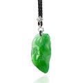 A carved jadeite pendant