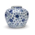 A blue and white lobed jar, Wanli period (1573-1619)