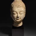 A small limestone head of Buddha, Northern Qi-Sui dynasty, 6th century