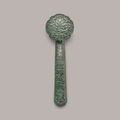 A large spinach jade ruyi sceptre, late Qing dynasty