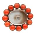 Lover's Eye Brooch with Coral, circa 1825, England