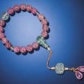 A tourmaline and aquamarine rosary-bracelet, shou chuan, Qing dynasty (1644-1911) 