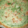 Tarte saumon, épinards, et fromage ail et fines herbes