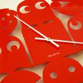 Horloge rouge Pacman