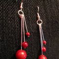B.O. pendantes perles magiques rouges