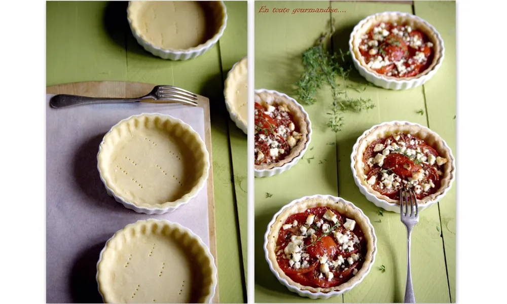 Tartelettes tomates, fromage de chèvre et miel.....