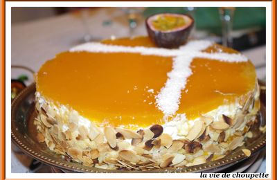 BAVAROIS PASSION-COCO MOUSSE AU CHOCOLAT BLANC