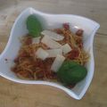 Spaghettis au chorizo et aux tomates