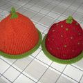 Bonnets fraise et orange