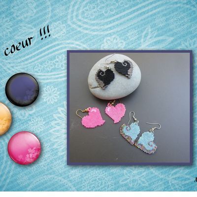 Boucle d'oreille perles Coeur