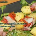Rattes aux Saint-Jacques et tomates confites