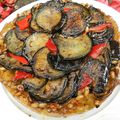 tatin d'aubergine et de poivron à l'ossau-iraty