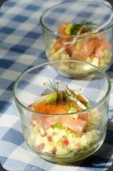 Verrine pomme et saumon gravlax