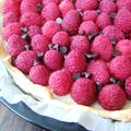 Tarte aux framboises et pépites de chocolat