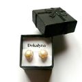 Dekalyna boucles d'oreilles perles d'eau douce en argent massif 925