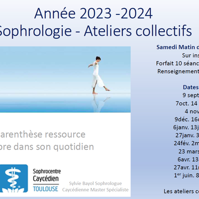 Rentrée 2023 -2024 des ateliers collectifs de sophrologie