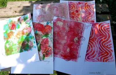 Gelli plate et mono prints - challenge Crafty Individuals