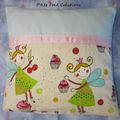 Petit coussin à personnaliser les fées et minky rose