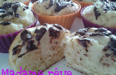 Muffins poires, 2 chocolats et poudre d'amandes