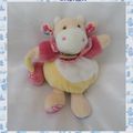 Doudou Peluche Vache Pistache Rose Blanc Jaune Les Z'amigolos Doudou et Compagnie