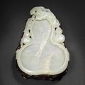 A white jade 'double-gourd' shallow brushwasher. Qianlong